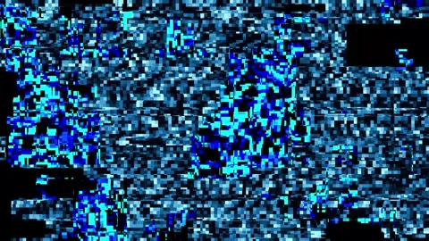 Digital glitch block noise corrupted signal error seamless loop 4K Stock Footage 342227009