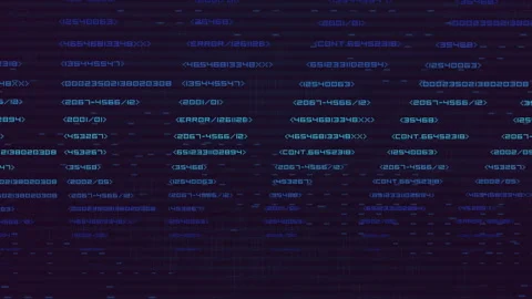Digital Glitch Code Background in Blue Neon Tech Data Stockbeeldmateriaal 323112746