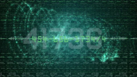 Digital Glitch Code Data Stream Background, Green Matrix Numbers Stock Footage 334648043