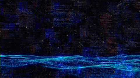Digital Glitch Code Landscape with Cyber Data Errors Video stock 341361441