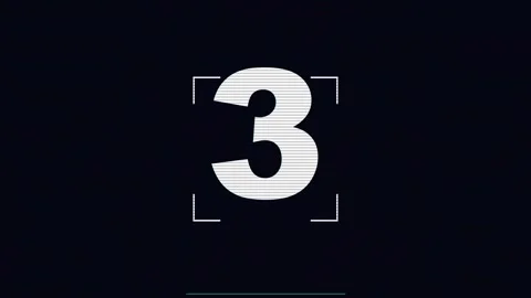 Digital glitch countdown timer from 15 with signal interference Stock Footage 345215525