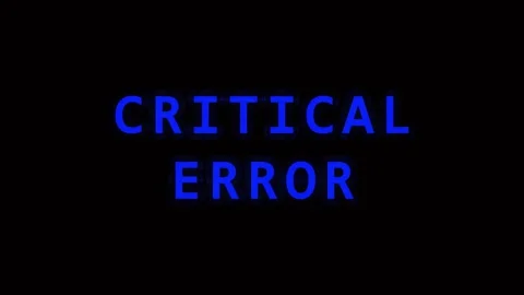 Digital glitch critical error messages displayed on black background with c.. Video stock 343478623