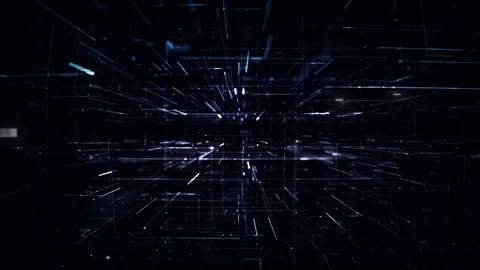 Digital Glitch Cyber Space, Network Connection Visualization Stock Footage 316420539