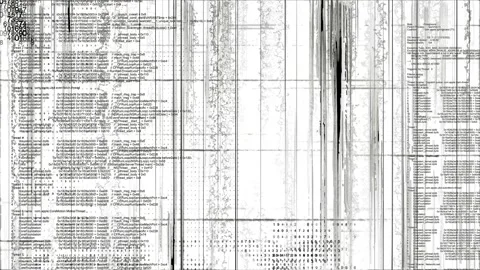 Digital Glitch Cyberpunk Corrupted Data Stream with Distorted Text and Symbols f Stock Footage 342786688