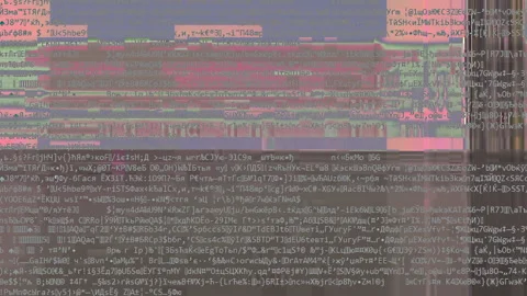 Digital glitch data stream error program damage Stock Footage 133159334