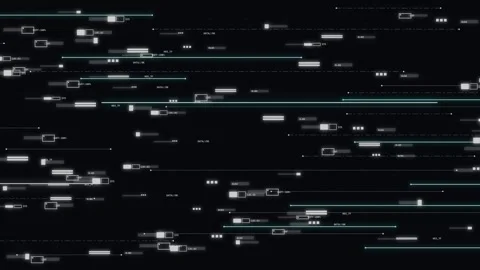 Digital glitch data stream represents a ransomware attack. this malware sys.. Stock Footage 346968700