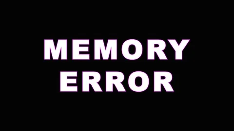 Digital Glitch Effect with Animated 'Memory Error' Text Over Black Background Stock Footage 344282731