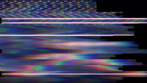 Digital glitch effect with blue and purple scanline. Analog crt screen dist.. Stock Footage 346694738
