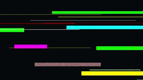 Digital glitch effect with colorful static lines on black background Stock Footage 334930595