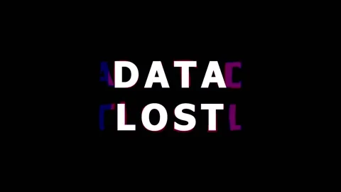 Digital Glitch Effect Data Lost Text Animation in Dark Background with Cine.. Video stock 344282752