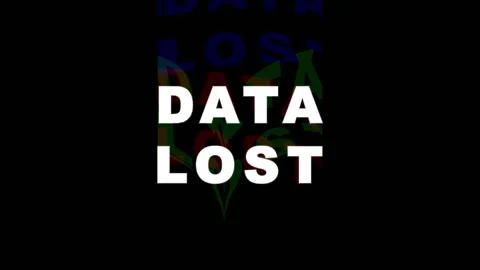 Digital Glitch Effect with DATA LOST text during system failure and data co.. Stock Footage 344282766