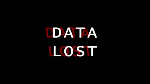 Digital Glitch Effect with DATA LOST Text Displayed on Black Background Stock Footage 344282768