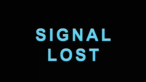 Digital glitch effect displaying signal lost text with subtle color distort.. Stock Footage 343414795