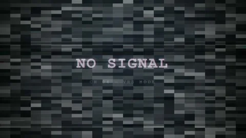 Digital glitch effect with no signal text and static noise on dark screen Stock Footage 345752208