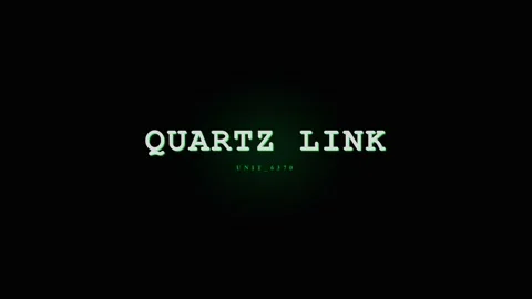 Digital Glitch Effect: Quartz Link Text Animation - Futuristic Technology C.. Stock Footage 331568214