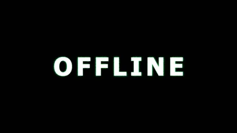 Digital Glitch Effect with Repeating Offline Text During Network Failure in.. Stock Footage 343474170