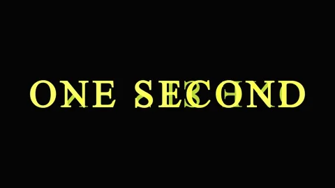 Digital Glitch Effect on Repeating Text 'ONE SECOND' against Black Backgrou.. Stock-Footage 344032204