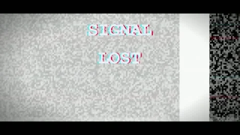 Digital Glitch Effect with Signal Lost Text and Static Noise on Old Television Stock Footage 345750968