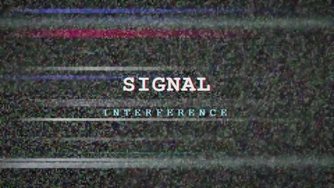 Digital glitch effect with static noise and signal interference text on dark Stock Footage 345752473