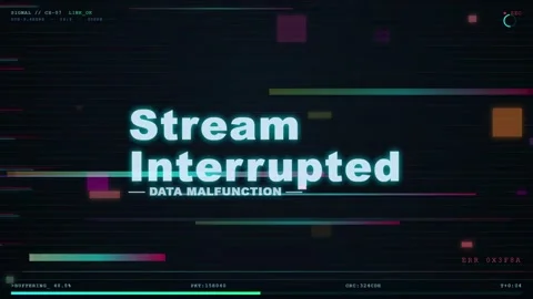 Digital glitch effect with stream interrupted text and data malfunction on dark 動画素材 345763865