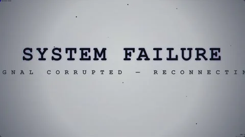 Digital glitch effect with system failure warning text and corrupted data Stock Footage 345755889