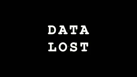 Digital glitch effect on text DATA LOST during data corruption in dark abst.. Stock Footage 344282765