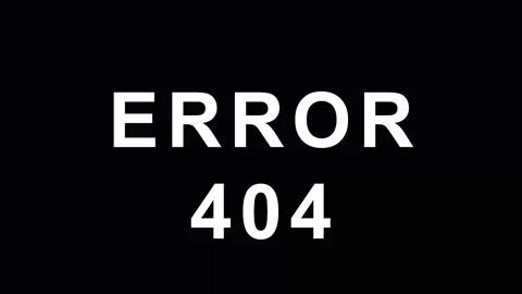 Digital glitch error 404 message with distorted text on a dark background f.. Stock Footage 343414899