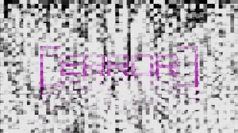 Digital Glitch Error Animation with Pixelated Static Stock Footage 341488059
