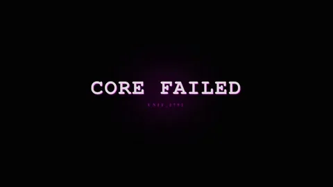 Digital Glitch Error Message CORE FAILED on Black Background - Technology F.. Stock Footage 331568272