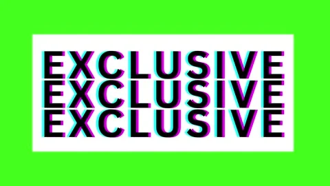 Digital glitch Exclusive text with white rectangle animation video on green.. Stock Footage 341406031