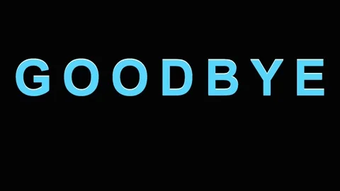Digital Glitch Goodbye Text Animation with Neon Glow in Dark Setting Stock Footage 343412621