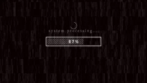 Digital Glitch Loading Bar with System Processing Text and 1 to 100% Percen.. Stock Footage 321861148