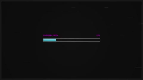 Digital glitch loading. Digital progress bar loading data at 25 percent Stock Footage 342202426