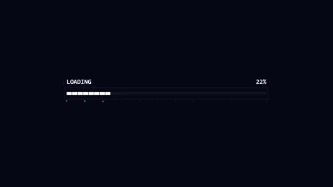 Digital glitch loading progress bar interface with percentage counter and Stock Footage 345662628