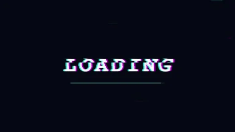 Digital glitch loading text with progress bar on dark background Vídeos de archivo 342202502