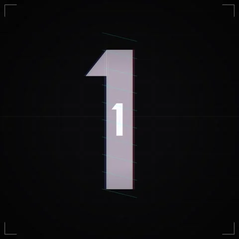 Digital Glitch Number 1 Countdown Intro with Futuristic HUD Elements Stock Footage 346284884
