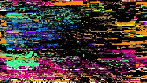 Analog TV signal with glitching effect. , Stock Video