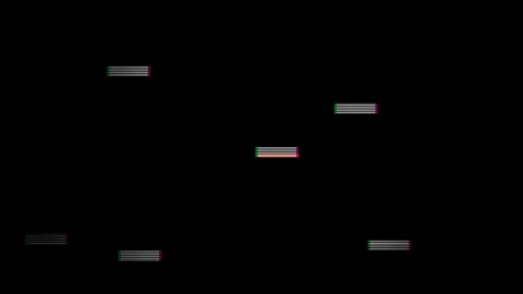 Digital Glitch Overlay with RGB Distorted Bars on Black Video stock 341776360