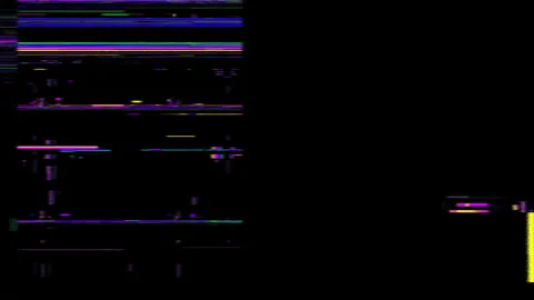 Digital glitch overlay video background with abstract futuristic shape and Stock Footage 347515403