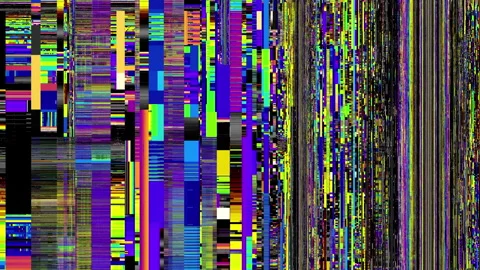 Digital glitch overlay video background with abstract futuristic shape and Stock Footage 347757173