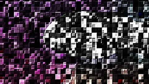 Digital Glitch Pattern Abstract Background with Subtle Color Shifts and Dyn.. Stock Footage 340940826