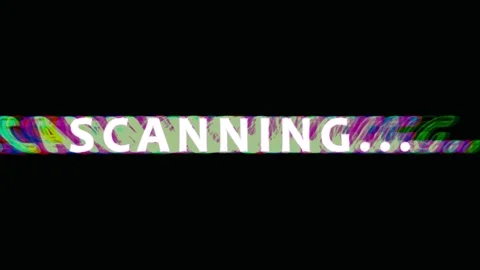 Digital glitch SCANNING text with vibrant color distortion and static overl.. 스톡 동영상 344295432