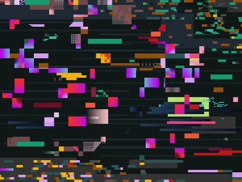 Digital glitch screen effect. Glitched video information vector background Illustrazione stock