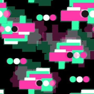 DIgital glitch seamless pattern Stock Illustration