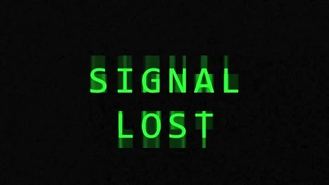 Digital Glitch Signal Lost Message with Retro Green Text on Dark Background.. Video stock 343417272