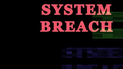 Digital Glitch System Breach Text Animation During Cyber Attack With Red Gr.. Video stock 344036685