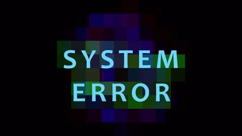 Digital glitch system error message with static noise and pixel distortion .. Stock Footage 343417209