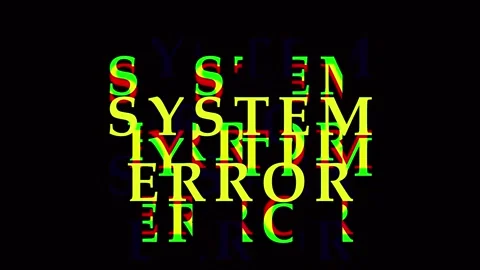Digital Glitch System Error Text Animation With Static Noise During Dark Scre Stock Footage 343417285
