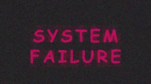Digital Glitch System Failure Text Animation with Red and Green Neon Glow o.. Video stock 343412620
