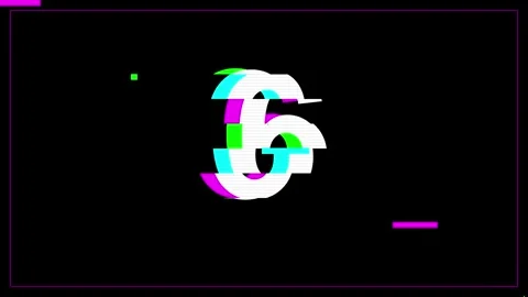 Digital glitch ten second countdown on black background Stock Footage 345180662